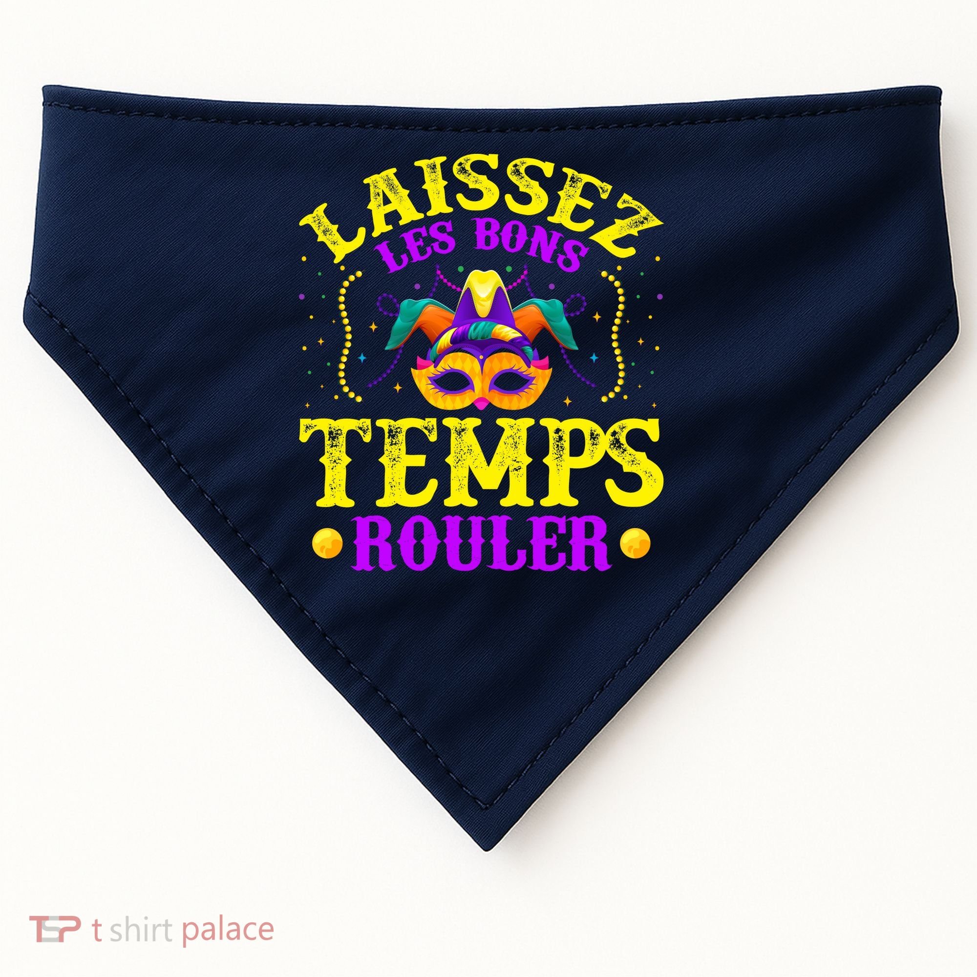 Mardi Gras New Orleans Let The Good Times Roll USA-Made Doggie Bandana