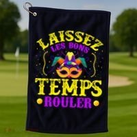 Mardi Gras New Orleans Let The Good Times Roll Golf Towel thumb 1