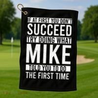 Mike Gifts Name Personalized Birthday Presents Funny Mike Golf Towel thumb 1