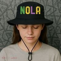 Mardi Gras Nola New Orleans Retro Party Gift Bucket Hat thumb 3