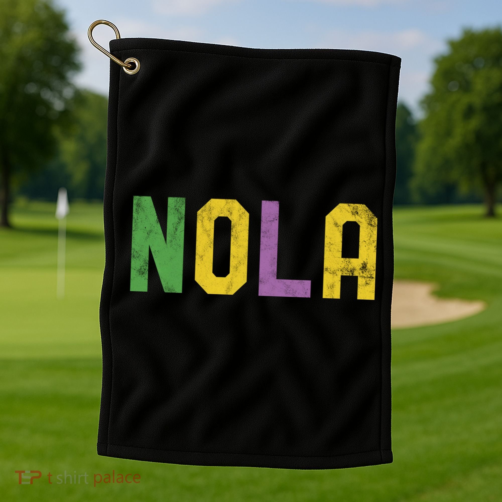 Mardi Gras Nola New Orleans Retro Party Gift Golf Towel