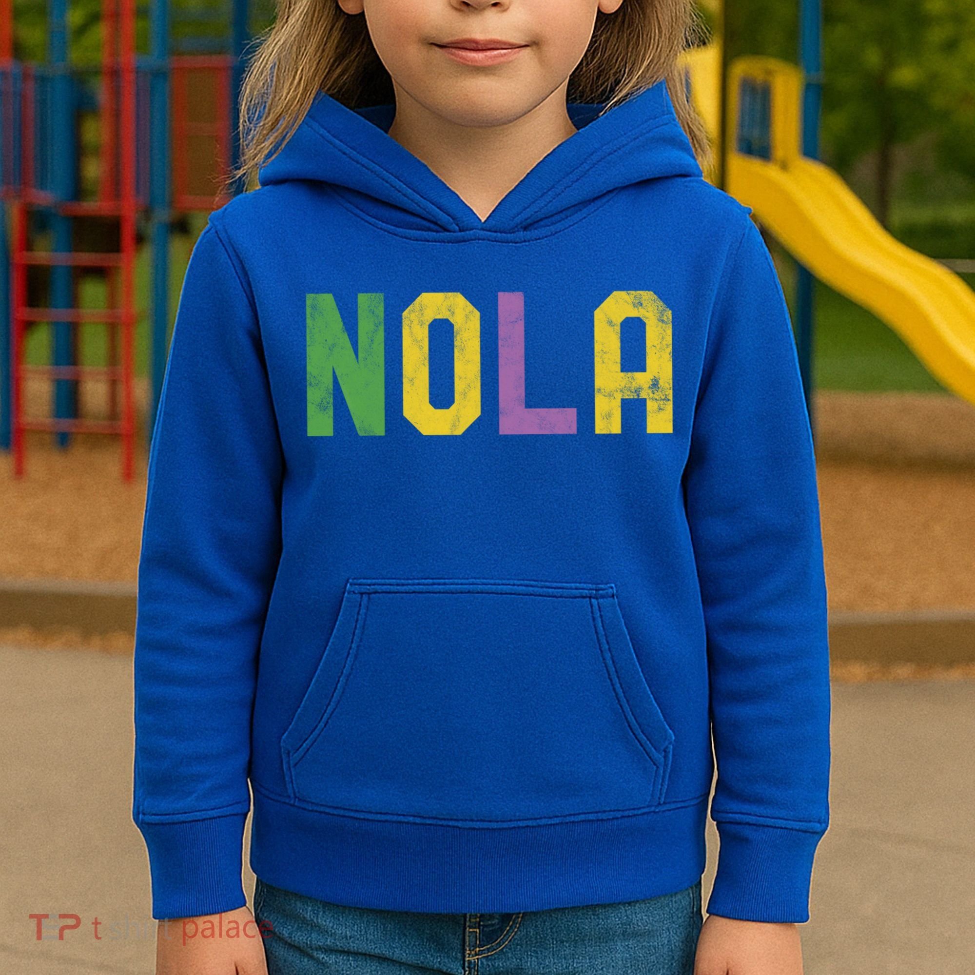 Mardi Gras Nola New Orleans Retro Party Gift Kids Hoodie