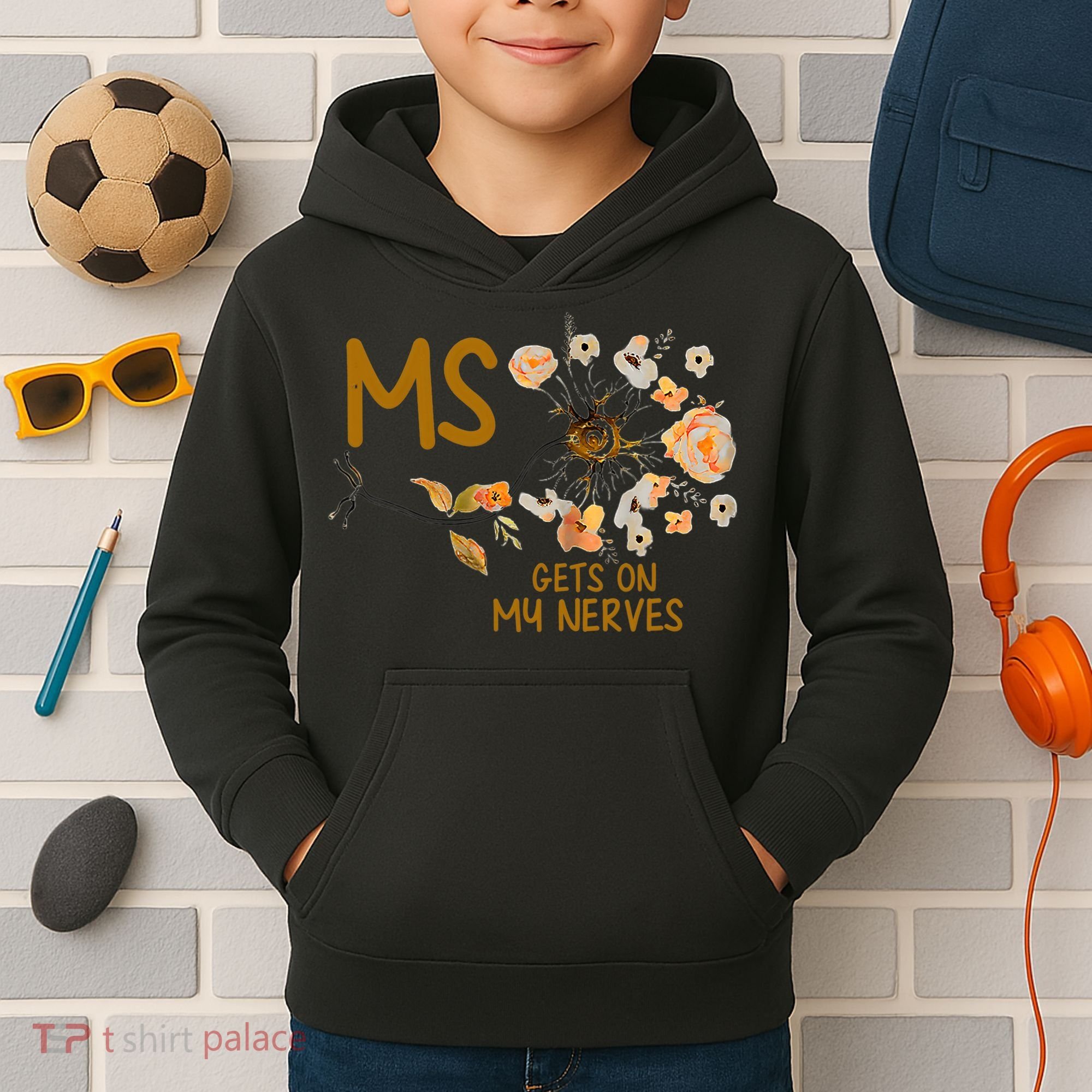 MS Gets On My Nerves Multiple Sclerosis Awareness . Kids Hoodie