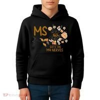 MS Gets On My Nerves Multiple Sclerosis Awareness . Kids Hoodie thumb 4