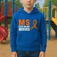 Ms Gets On My Nerves Multiple Sclerosis Cool Gift Kids Hoodie thumb 2
