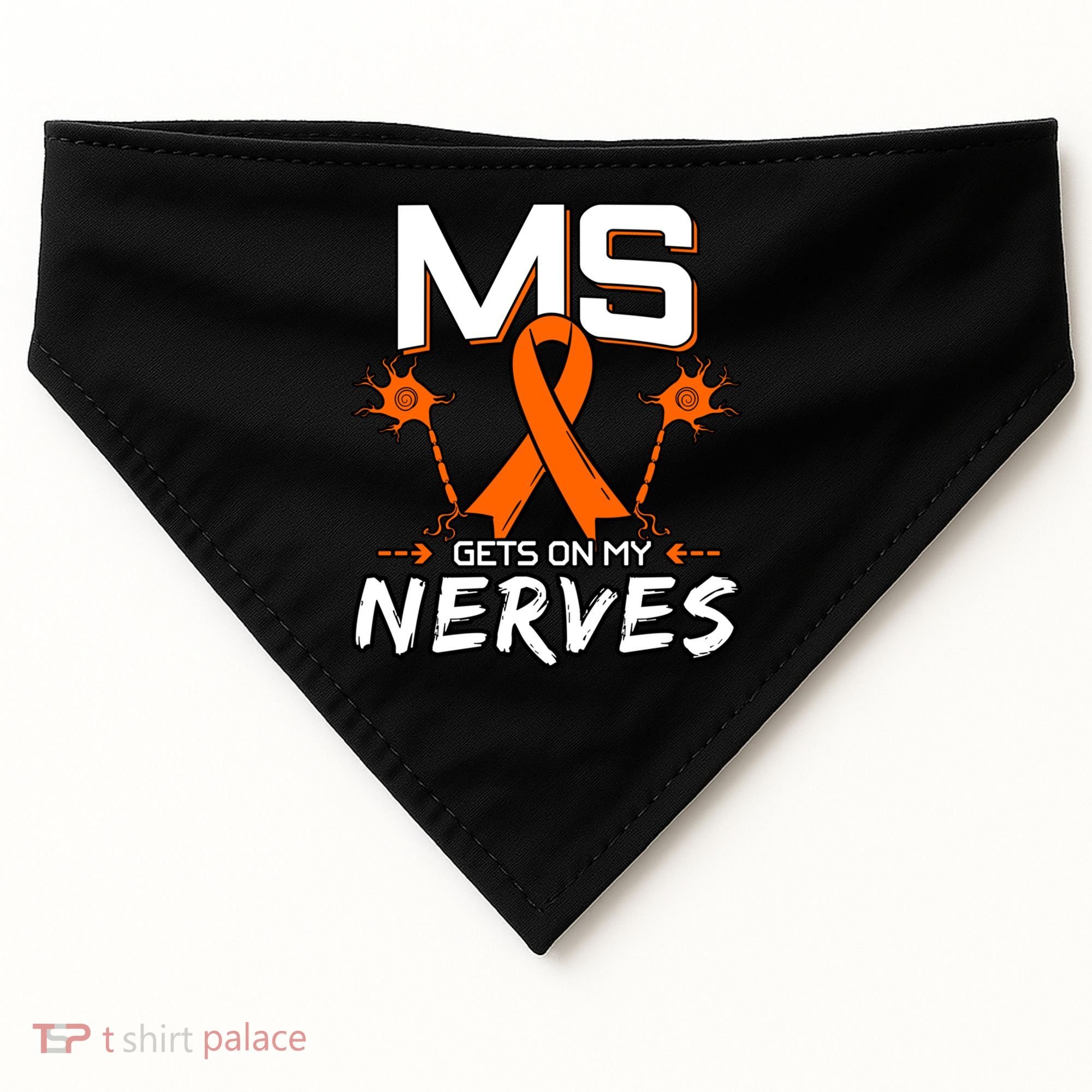Ms Gets On My Nerves Multiple Sclerosis Awareness Survivor Cool Gift USA-Made Doggie Bandana