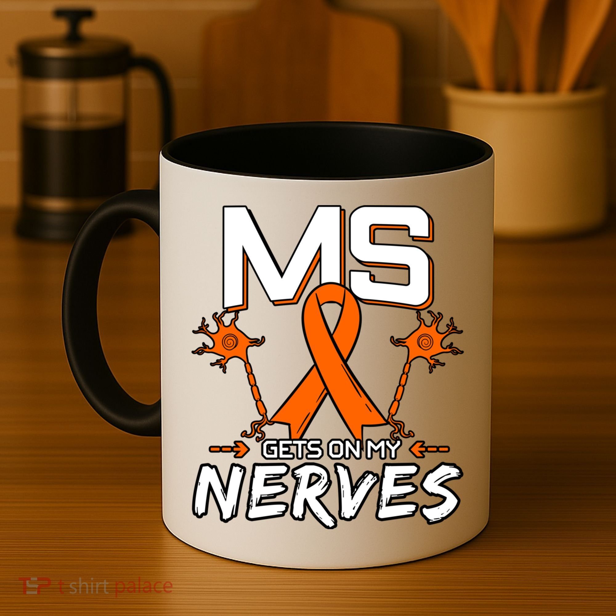 Ms Gets On My Nerves Multiple Sclerosis Awareness Survivor Cool Gift Coffee Mug