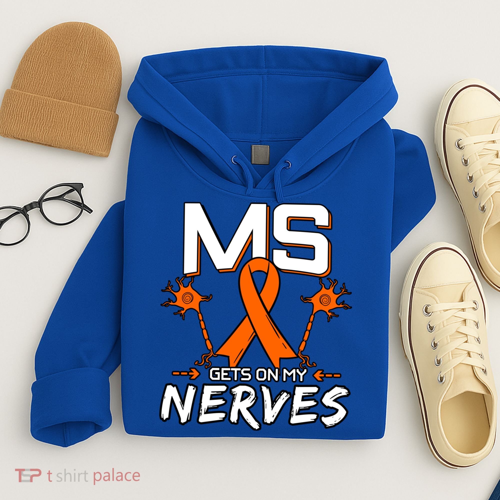 Ms Gets On My Nerves Multiple Sclerosis Awareness Survivor Cool Gift Hoodie