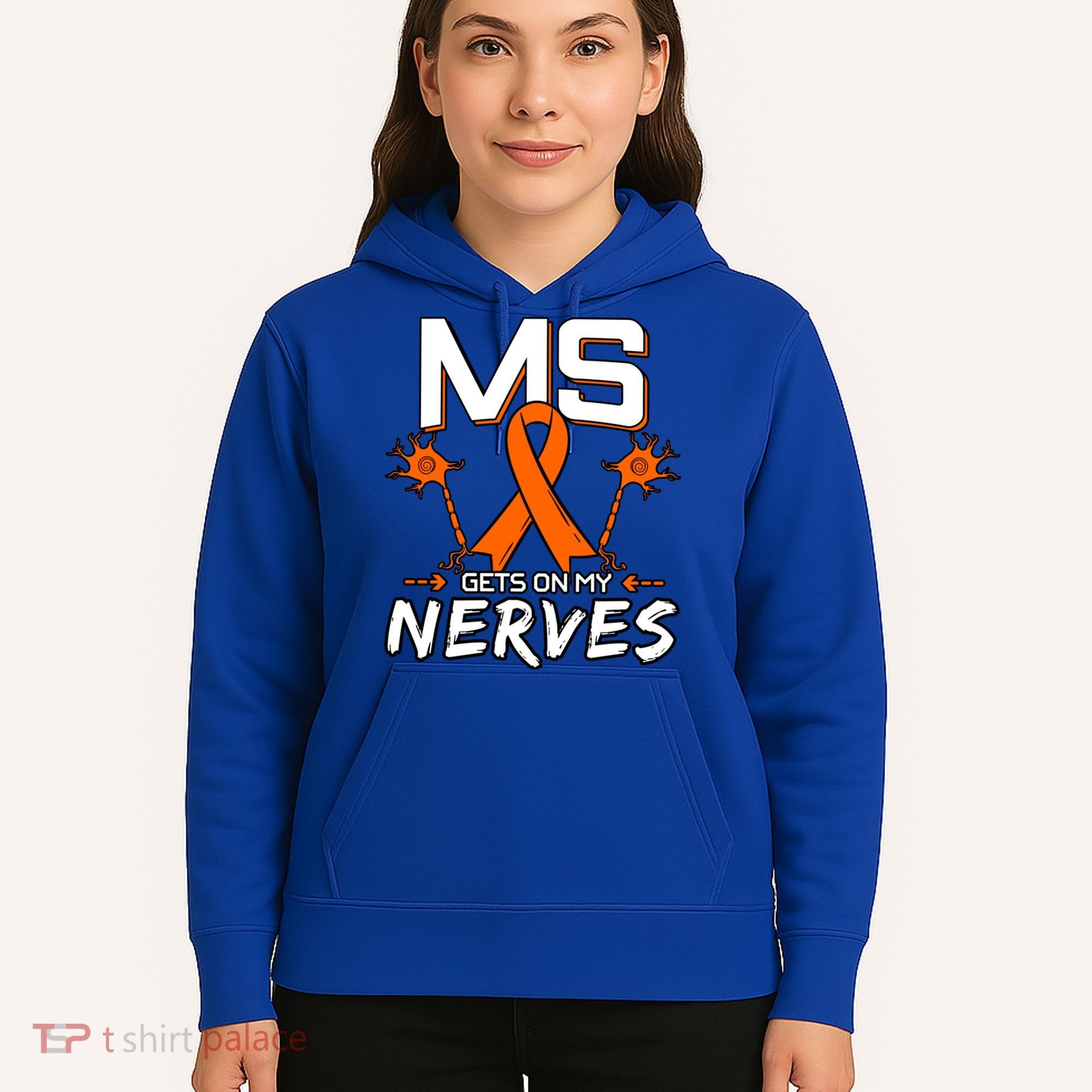 Ms Gets On My Nerves Multiple Sclerosis Awareness Survivor Cool Gift Hoodie
