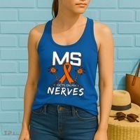 Ms Gets On My Nerves Multiple Sclerosis Awareness Survivor Cool Gift Women's Tank Top thumb 2