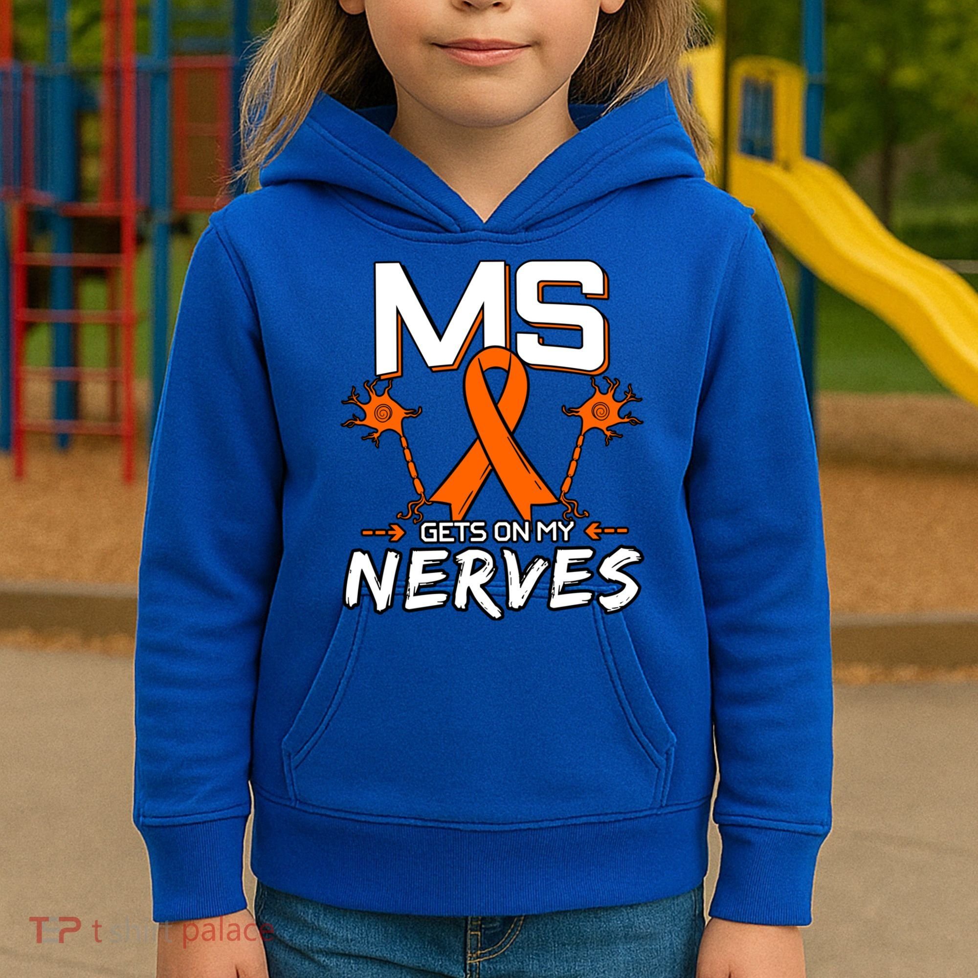 Ms Gets On My Nerves Multiple Sclerosis Awareness Survivor Cool Gift Kids Hoodie