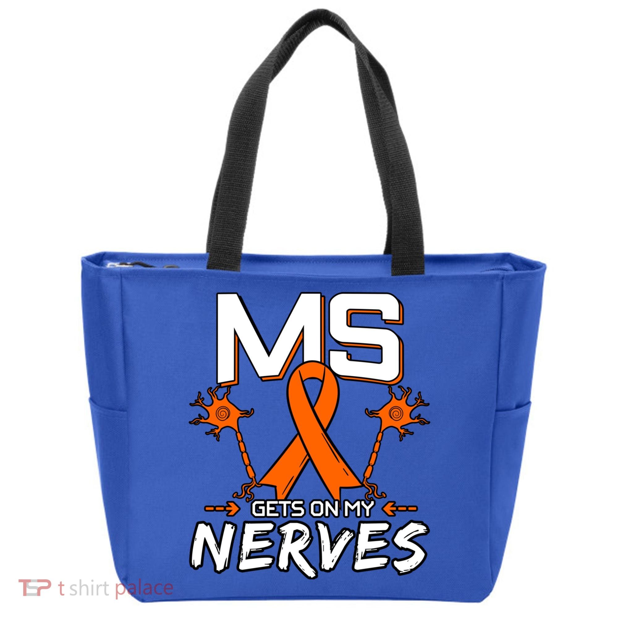 Ms Gets On My Nerves Multiple Sclerosis Awareness Survivor Cool Gift Tote Bag