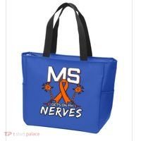 Ms Gets On My Nerves Multiple Sclerosis Awareness Survivor Cool Gift Tote Bag thumb 3