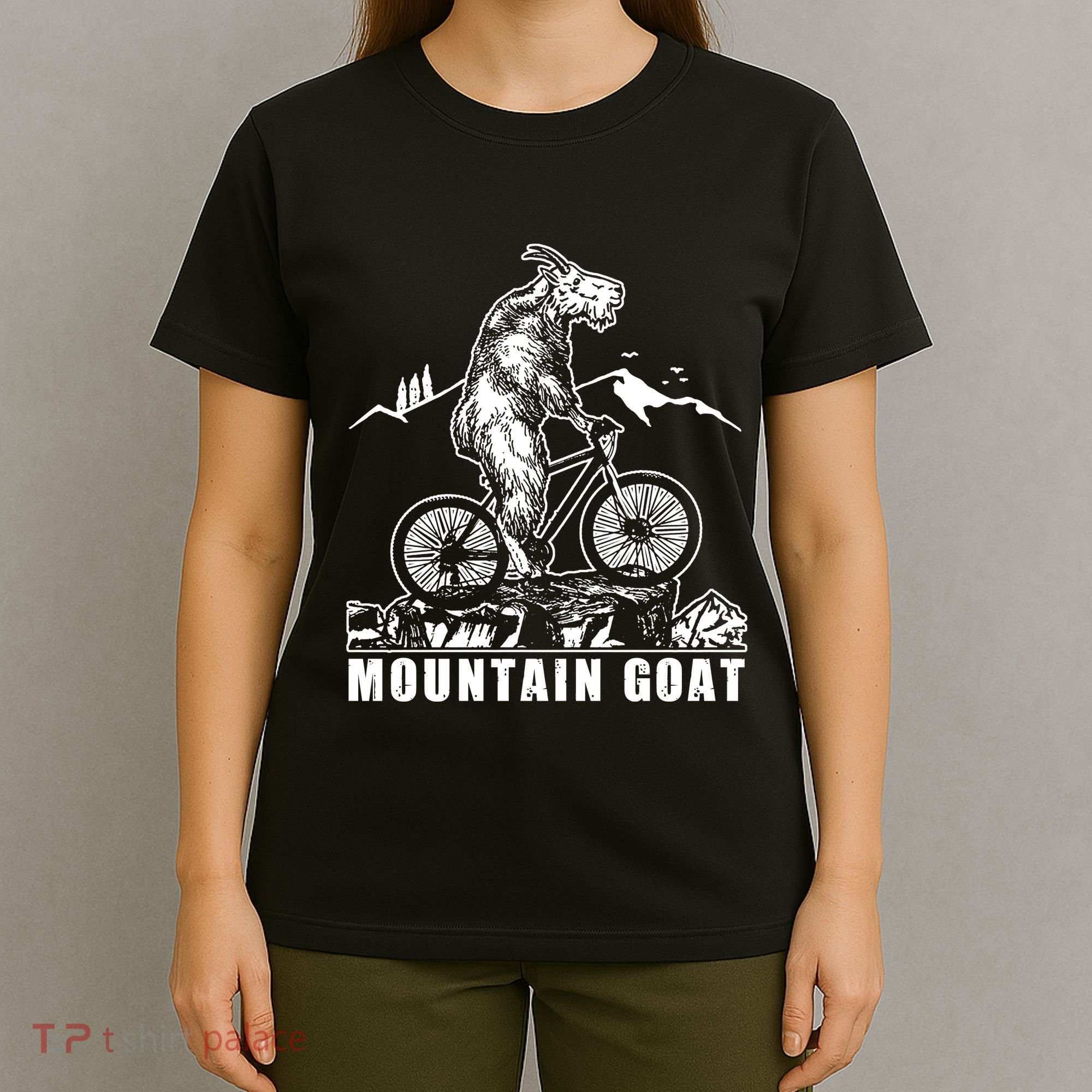 Mountain Goat On A Mountain Bike Cool T-Shirt