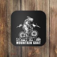 Mountain Goat On A Mountain Bike Cool Coaster thumb 0