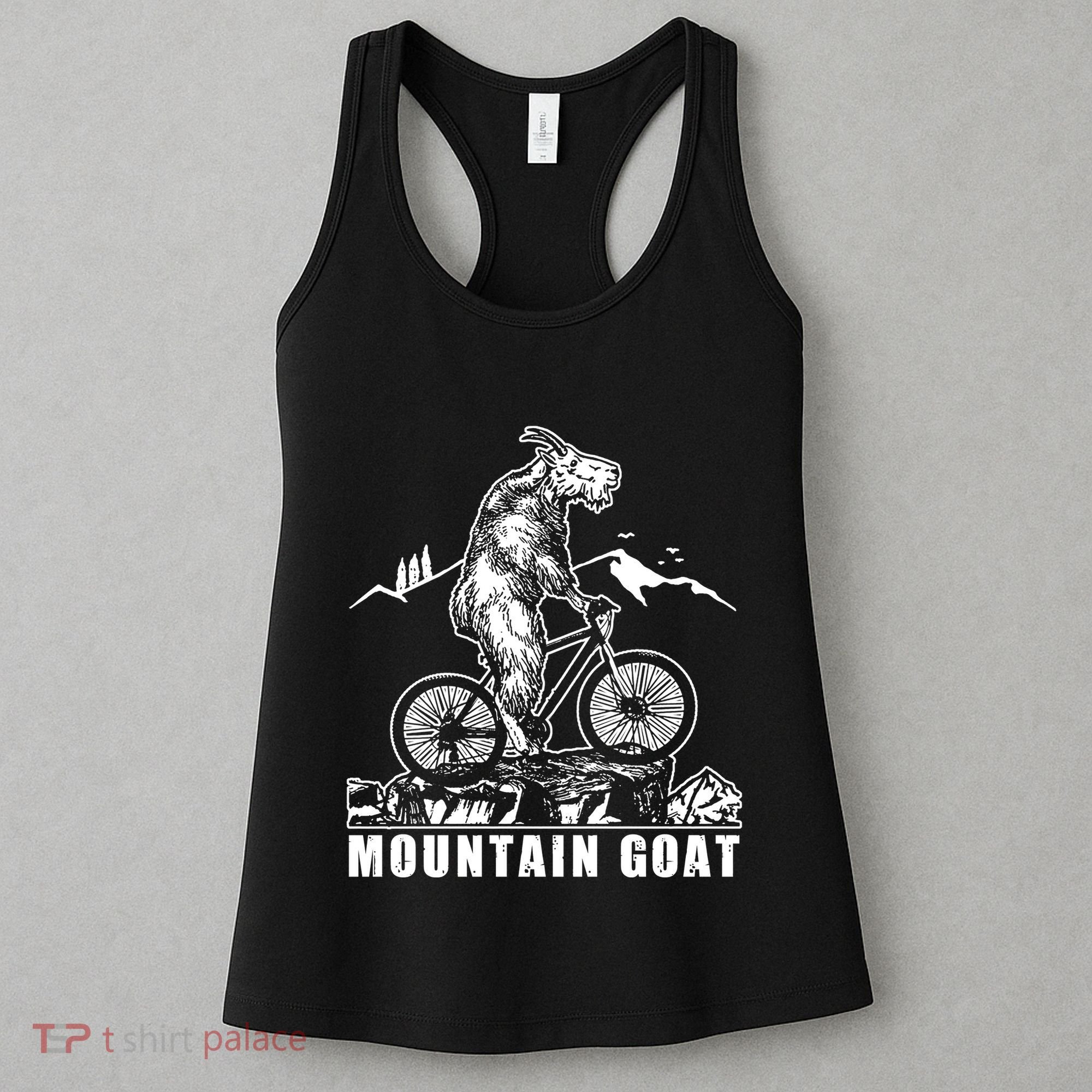 Mountain Goat On A Mountain Bike Cool Women's Tank Top