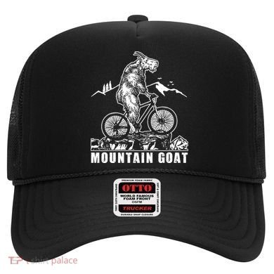 Mountain Goat On A Mountain Bike Cool Hat