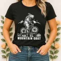 Mountain Goat On A Mountain Bike Cool Women's T-Shirt thumb 2