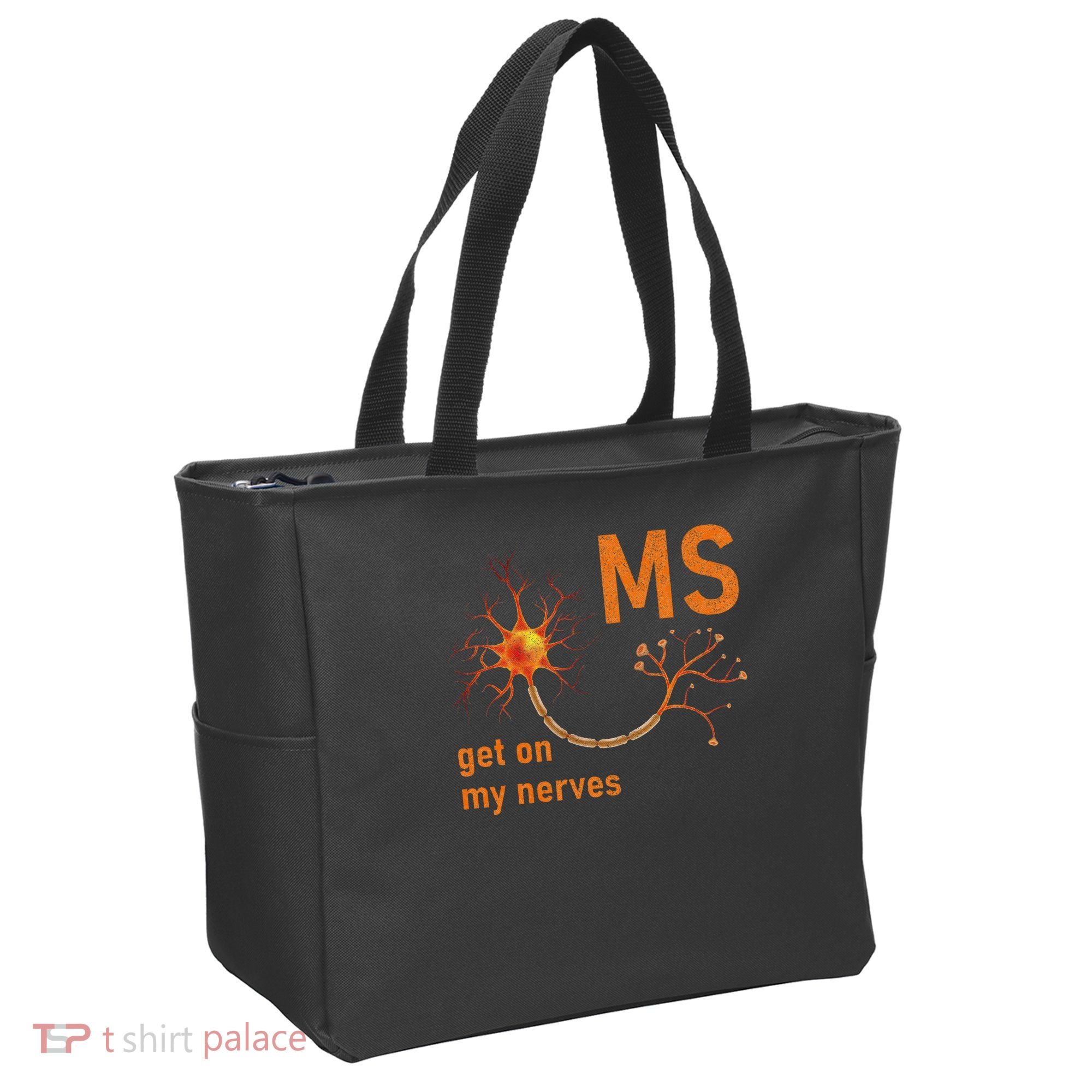 MS Get On My Nerves Neuron Humor Awareness Humor Neurons Tote Bag
