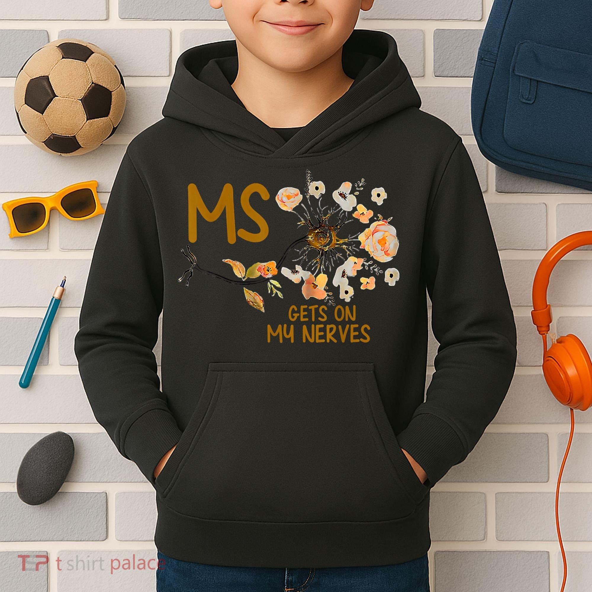 MS Gets On My Nerves Multiple Sclerosis Awareness Kids Hoodie