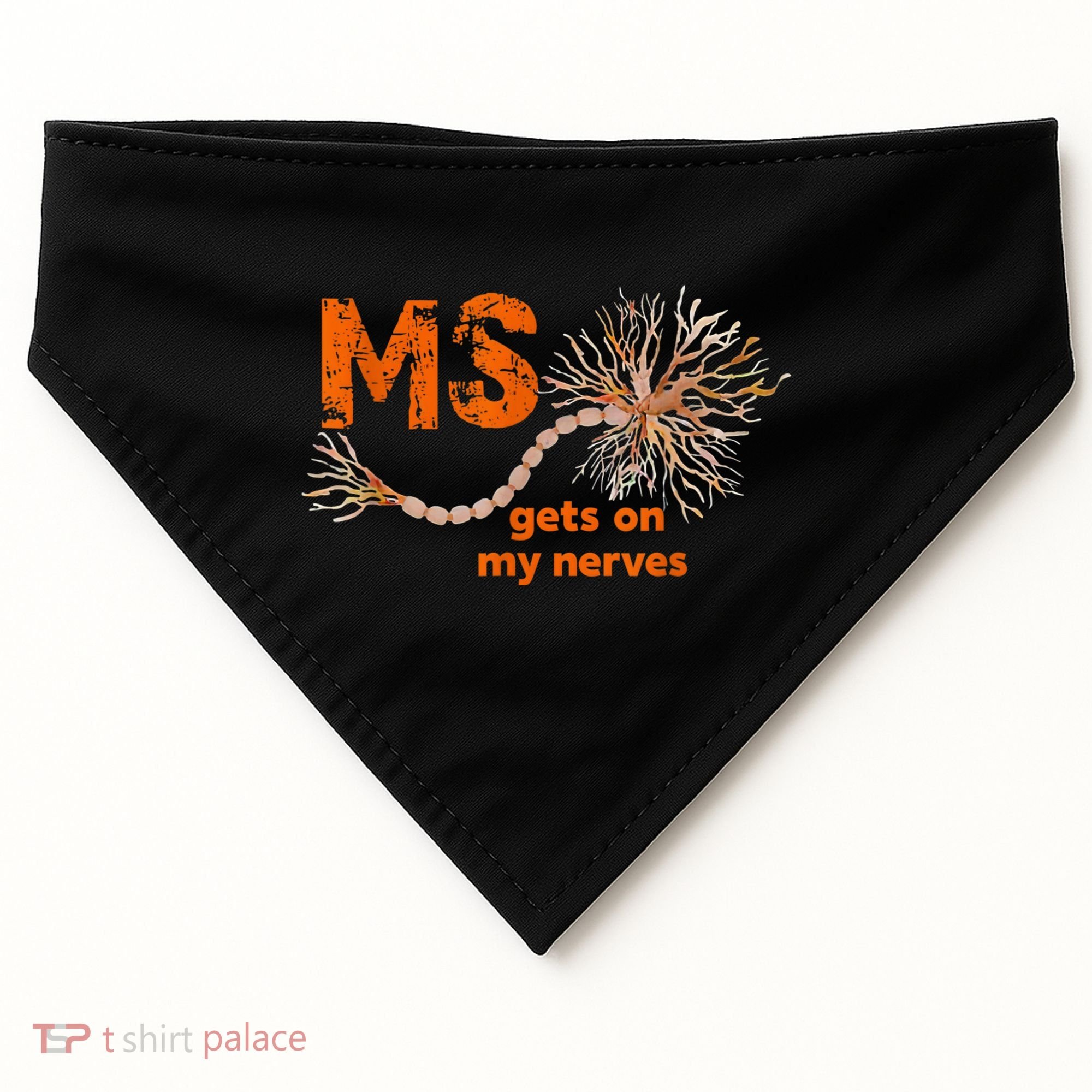 MS Get On My Nerves Multiple Sclerosis Awareness USA-Made Doggie Bandana