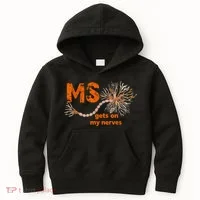 MS Get On My Nerves Multiple Sclerosis Awareness Kids Hoodie thumb 0