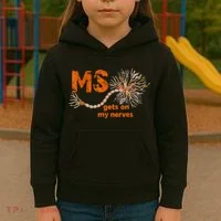 MS Get On My Nerves Multiple Sclerosis Awareness Kids Hoodie thumb 3