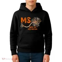 MS Get On My Nerves Multiple Sclerosis Awareness Kids Hoodie thumb 4