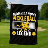 Mom Grandma Pickleball Legend Golf Towel thumb 1