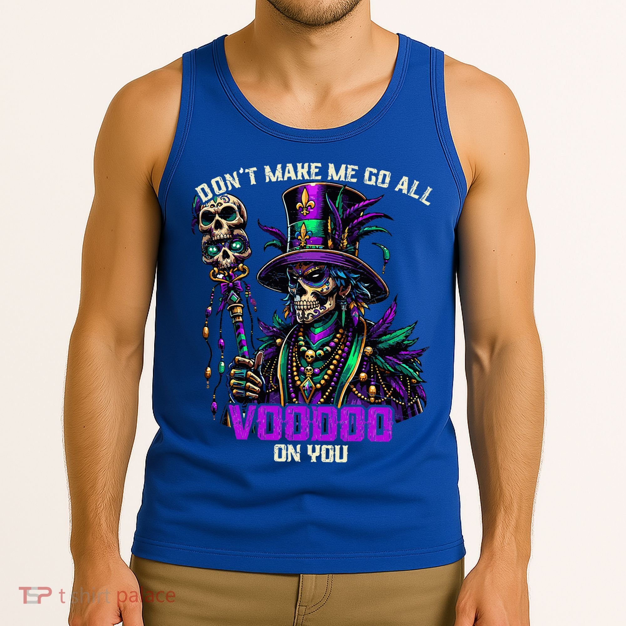Mardi Gras Priest Hat New Orleans Witch Doctor Voodoo  Tank Top