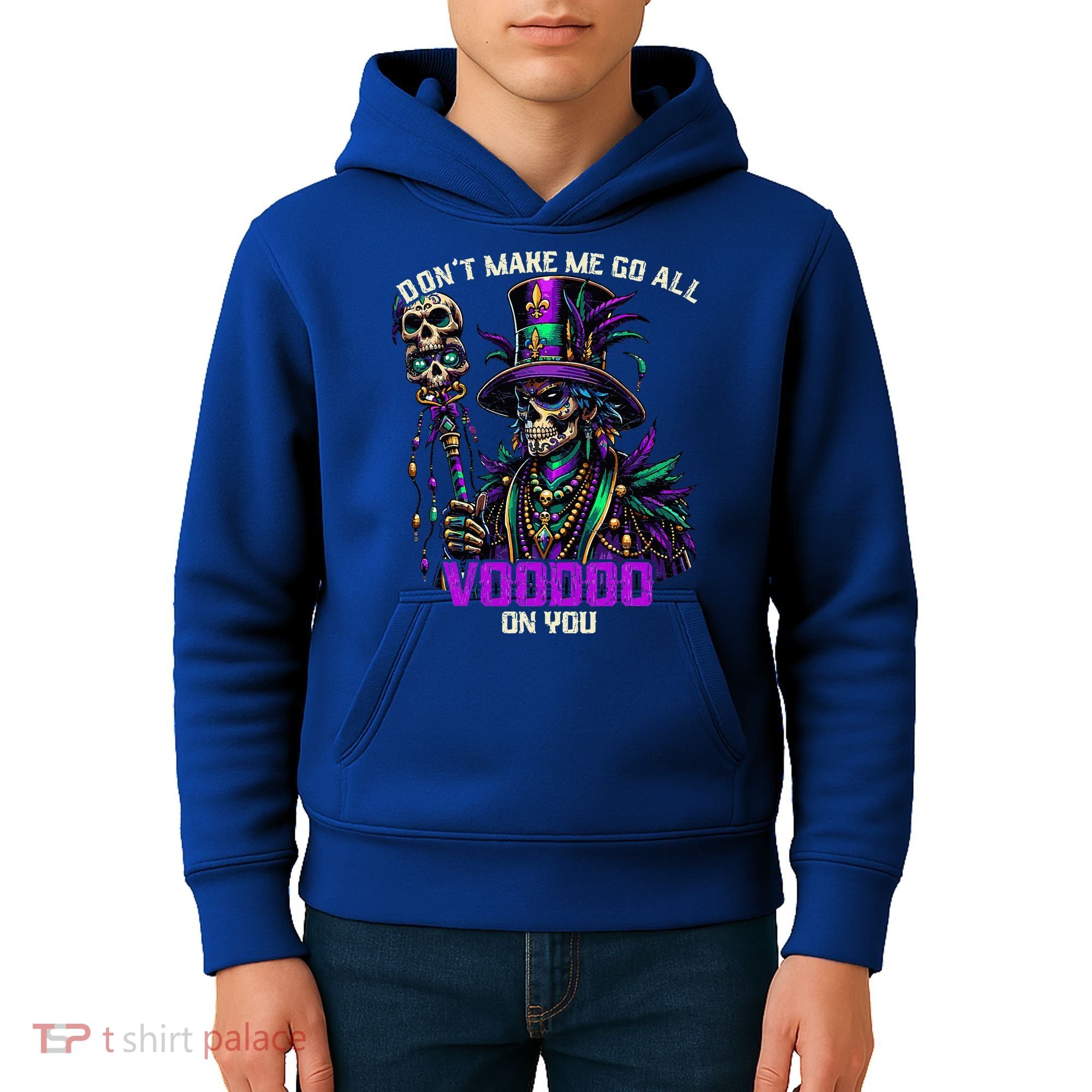 Mardi Gras Priest Hat New Orleans Witch Doctor Voodoo  Kids Hoodie