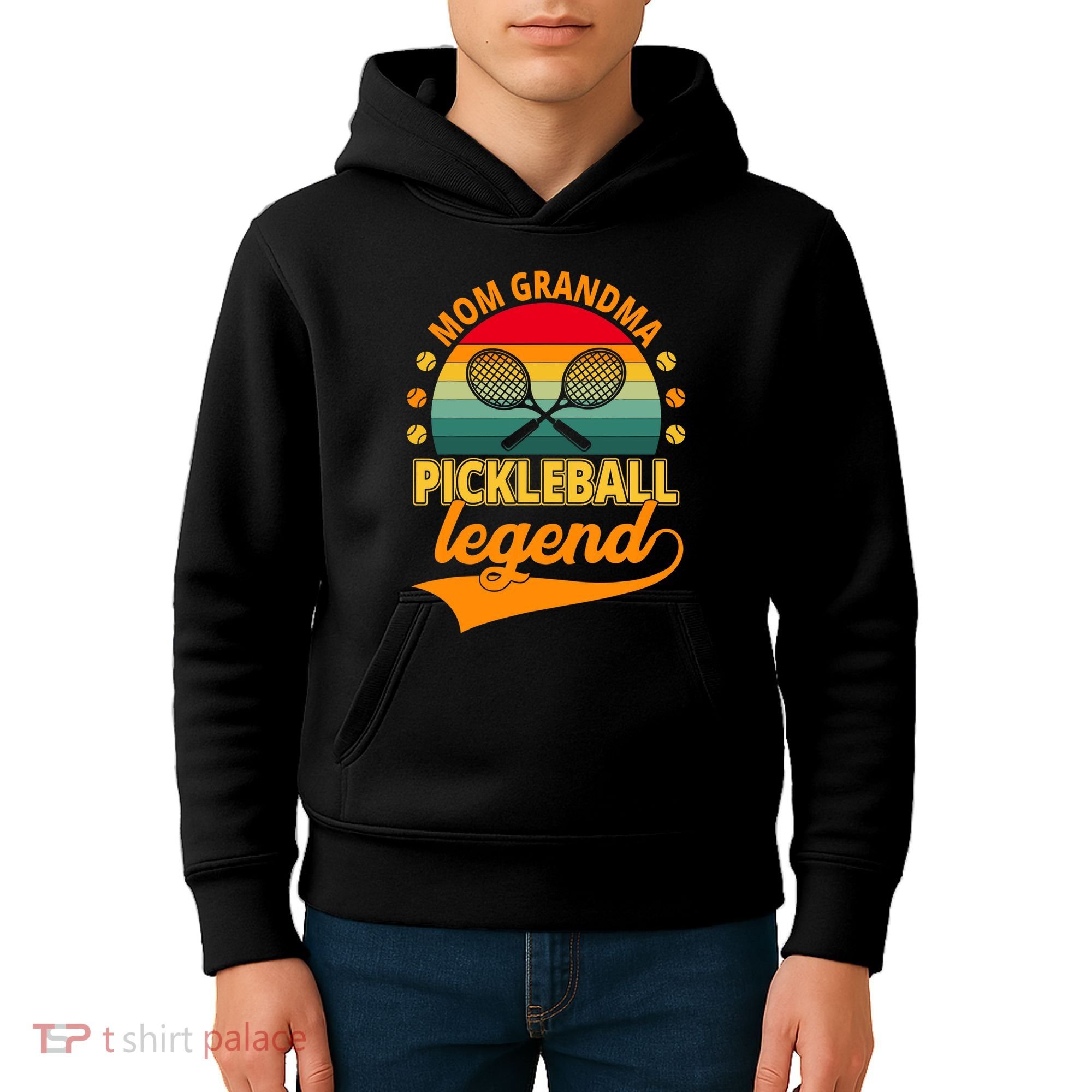 Mom Grandma Pickleball Legend Kids Hoodie