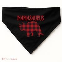 Mamasaurus Gift Plaid Triceratops Moms Of Dinosaurs USA-Made Doggie Bandana thumb 0