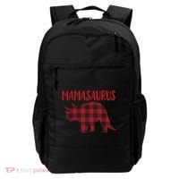 Mamasaurus Gift Plaid Triceratops Moms Of Dinosaurs Backpack thumb 0