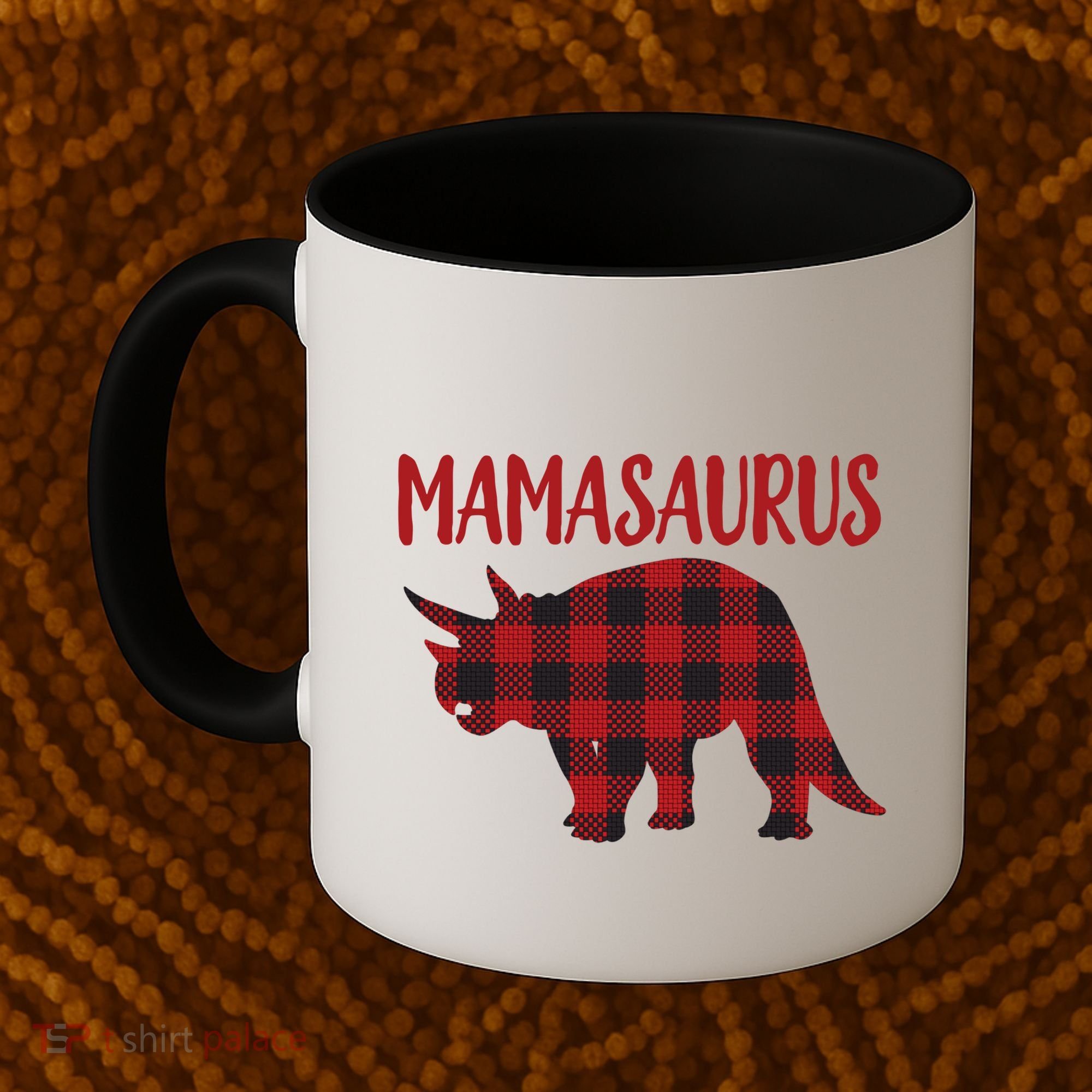 Mamasaurus Gift Plaid Triceratops Moms Of Dinosaurs Coffee Mug