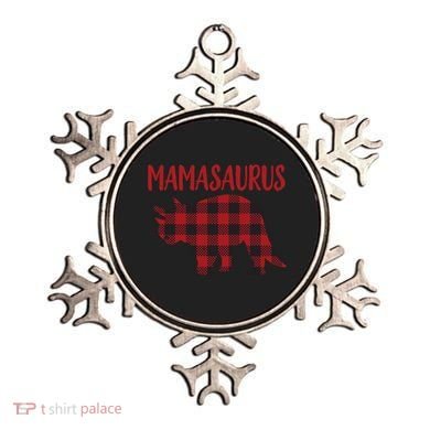 Mamasaurus Gift Plaid Triceratops Moms Of Dinosaurs Ornament