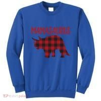 Mamasaurus Gift Plaid Triceratops Moms Of Dinosaurs Sweatshirt thumb 0