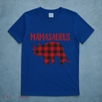Mamasaurus Gift Plaid Triceratops Moms Of Dinosaurs T-Shirt thumb 5