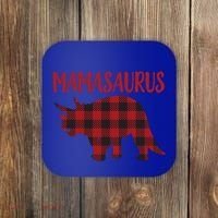 Mamasaurus Gift Plaid Triceratops Moms Of Dinosaurs Coaster thumb 0