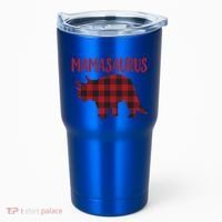 Mamasaurus Gift Plaid Triceratops Moms Of Dinosaurs Tumbler thumb 0