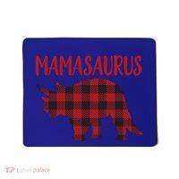 Mamasaurus Gift Plaid Triceratops Moms Of Dinosaurs Mousepad thumb 0