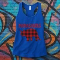 Mamasaurus Gift Plaid Triceratops Moms Of Dinosaurs Women's Tank Top thumb 3