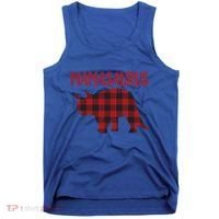 Mamasaurus Gift Plaid Triceratops Moms Of Dinosaurs Tank Top thumb 0