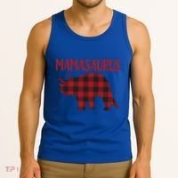 Mamasaurus Gift Plaid Triceratops Moms Of Dinosaurs Tank Top thumb 3