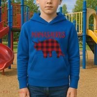 Mamasaurus Gift Plaid Triceratops Moms Of Dinosaurs Kids Hoodie thumb 2