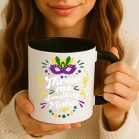 Mardi Gras Parade Outfit For Women Throw Me Something Mister Coffee Mug thumb 3