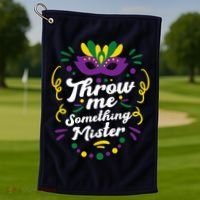 Mardi Gras Parade Outfit For Women Throw Me Something Mister Golf Towel thumb 1