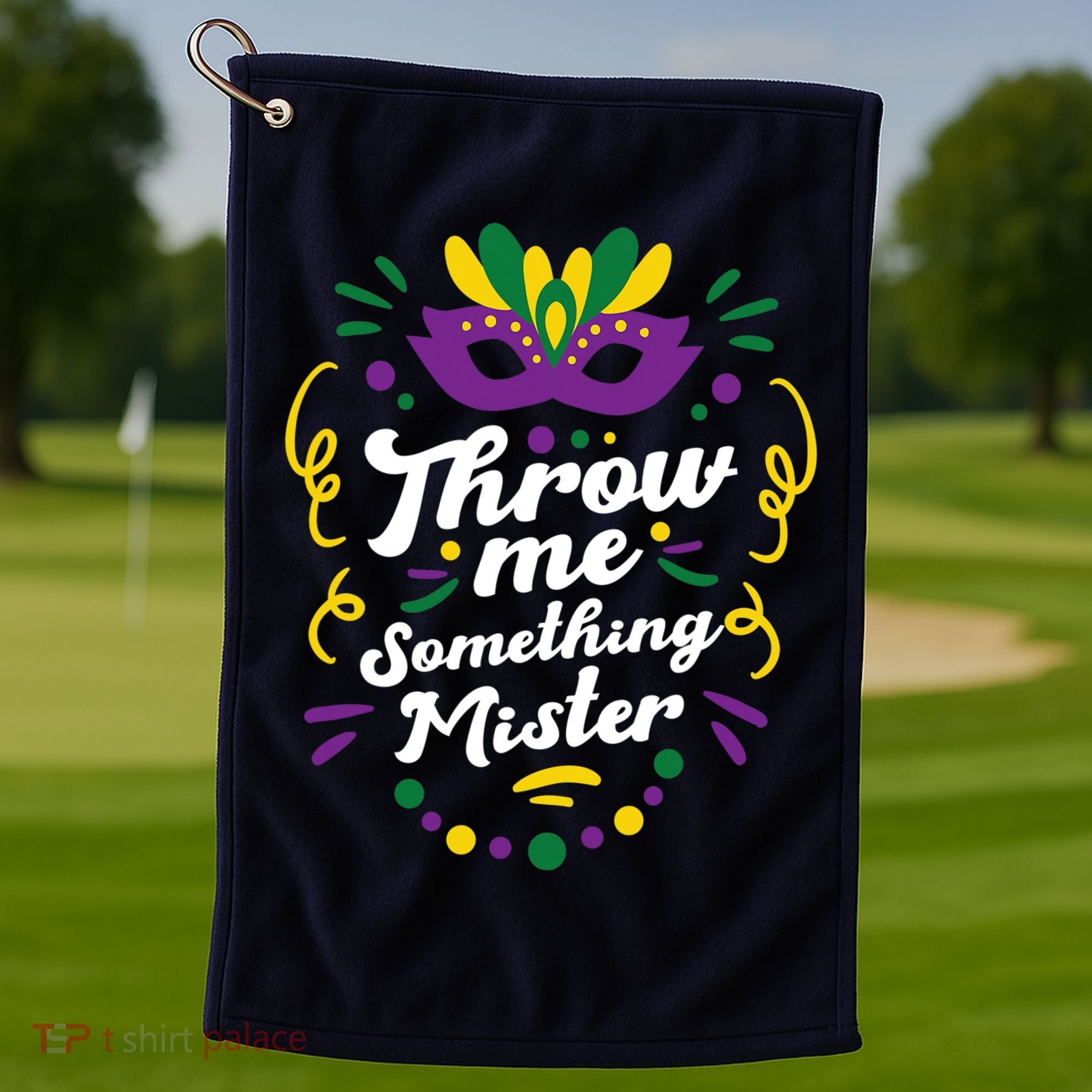 Mardi Gras Parade Outfit For Women Throw Me Something Mister Golf Towel