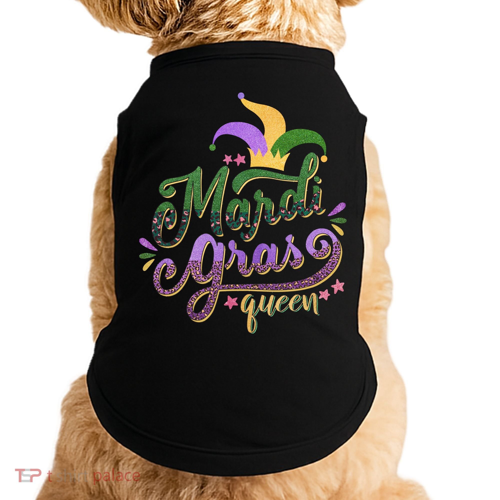 Mardi Gras Queen Gift Purplr Gold Green Gift Doggie Tank