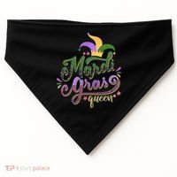 Mardi Gras Queen Gift Purplr Gold Green Gift USA-Made Doggie Bandana thumb 0